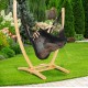 HAMMOCK CHAIR JUMBO (BLACK) and WOOD Stand - COMBO