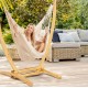 HAMMOCK CHAIR JUMBO (CREAM) and WOOD Stand - COMBO