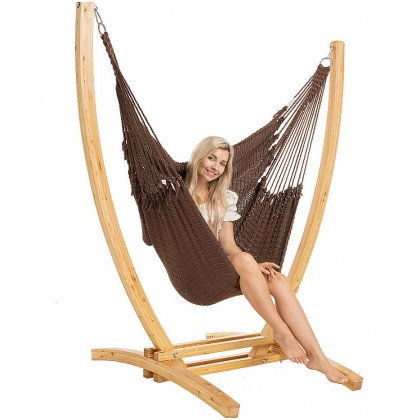 HAMMOCK CHAIR JUMBO (MOCHA) and WOOD Stand - COMBO