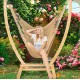 HAMMOCK CHAIR JUMBO (TAN) and WOOD Stand - COMBO