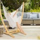 HAMMOCK CHAIR JUMBO (WHITE) and WOOD Stand - COMBO
